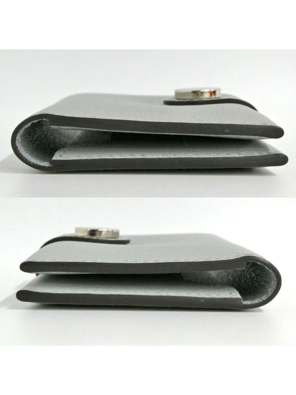 Hermes Card Case M S Evercolor Gray Sellier